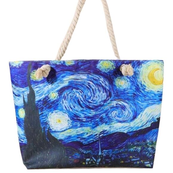 Van Gogh Starry Night Beach Tote - Picture 5 of 6
